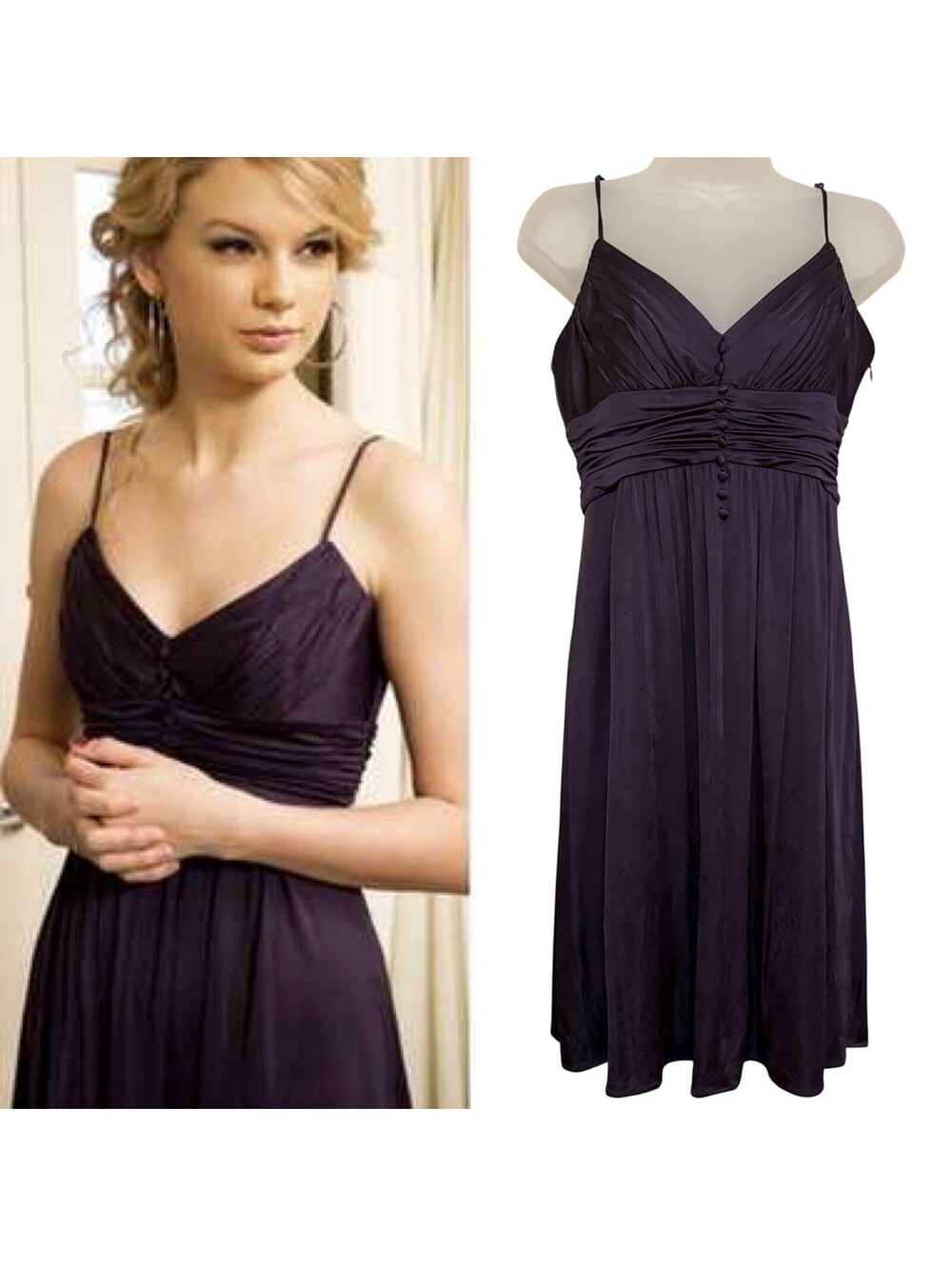 BCBGMAXAZRIA ASO Taylor Swift Fearless Era Purple Dress Medium RARE EUC Vintage